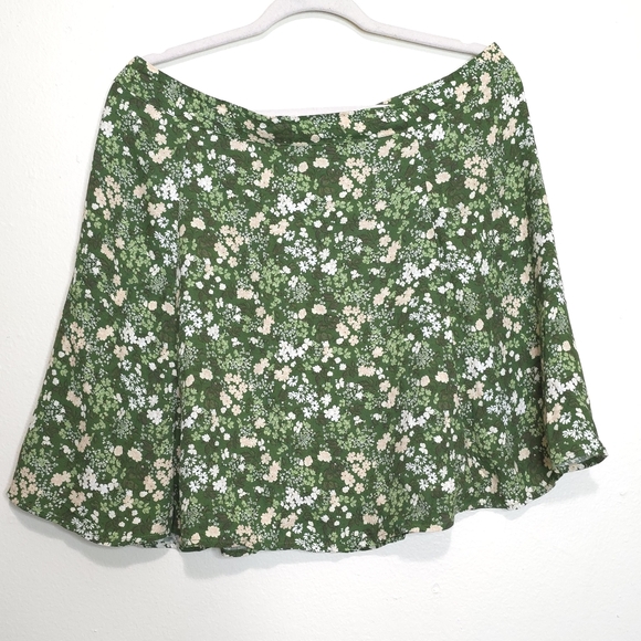 Reformation Green Margot Ditsy Floral Mini Skirt Size 12 Large Cottagecore - Picture 2 of 10